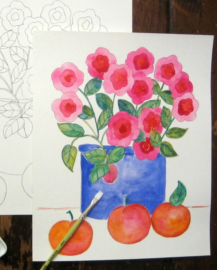 Watercolor Painting Kit, Flowers and Still Lifes 