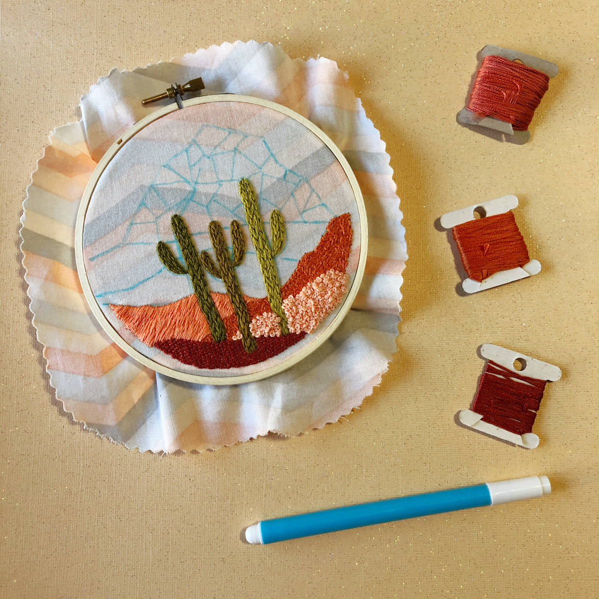 Embroidery Kit DIY Cactus - The Yarn Underground