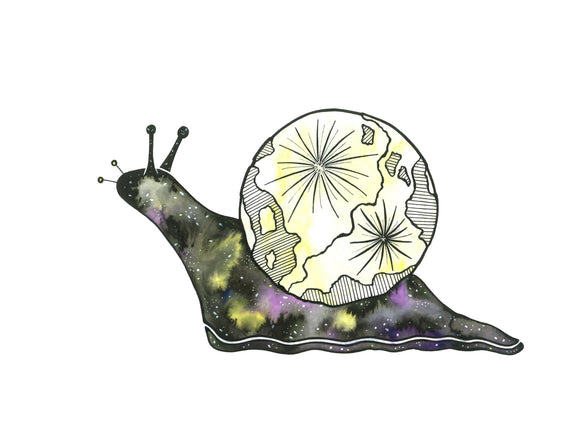 Cosmic Moon Snail Art Print