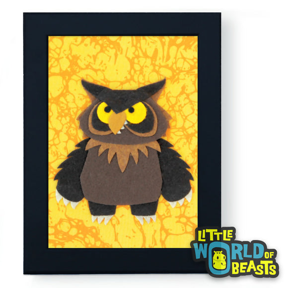 Sebastian the Owlbear Framed