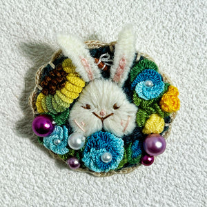 Garden Bunny – Handcrafted Brooch