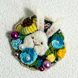 Garden Bunny – Handcrafted Brooch