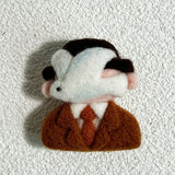 Felt Painter Series Brooch [Man in a Bowler Hat]