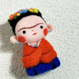 Handcrafted Wool Felt Artist Brooches[Frida Kahlo]