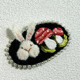 Enchanted Bunny & Mushroom Hair Clip