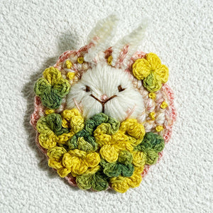 Bunny in Bloom – Handcrafted Brooch