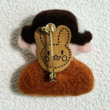 Felt Painter Series Brooch [Man in a Bowler Hat]