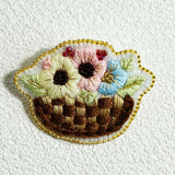 Picnic Basket of Blooms – Handcrafted Brooch