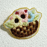 Picnic Basket of Blooms – Handcrafted Brooch