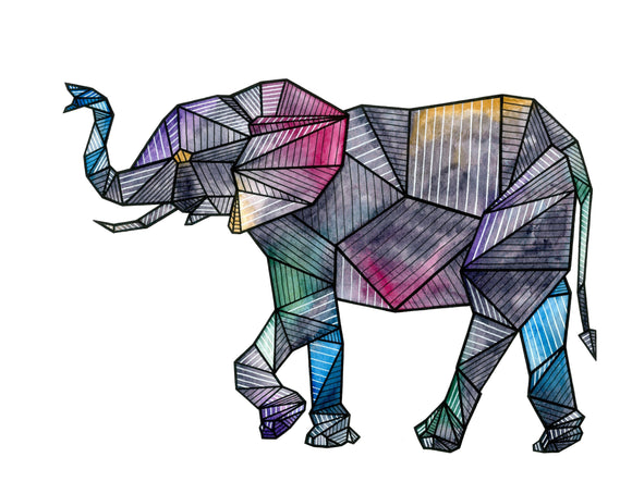 Geometric Elephant Art Print