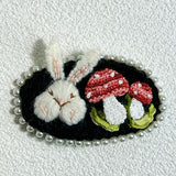 Enchanted Bunny & Mushroom Hair Clip