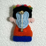 Handcrafted Wool Felt Artist Brooches[Frida Kahlo]