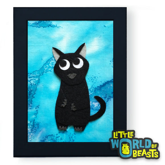 Tas the Black Cat Framed