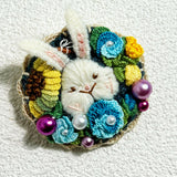 Garden Bunny – Handcrafted Brooch