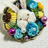 Garden Bunny – Handcrafted Brooch