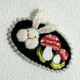 Enchanted Bunny & Mushroom Hair Clip