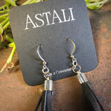 Mini Tassel Earrings - Black/Silver