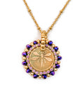 Beautiful Dragonfly Coin Beaded Pendant Necklace