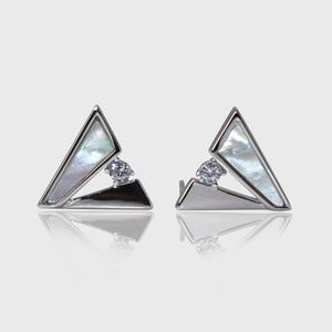 Triangle Mother of Pearl Stud Earrings