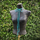 Leather Wrap Choker - Turquoise &amp; Copper