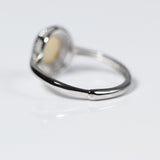 Oval White Fire Opal Ring