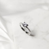 Round 0.5 Carat Heart Prong Ring