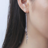 Diamond Shape Threader Earrings