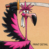 "Flamingo Fu" Print