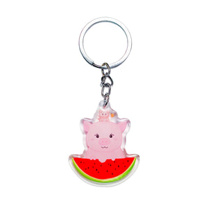 Piggy & Little Piggy Keychain, Good Luck Charm Keychain