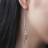 Diamond Shape Threader Earrings