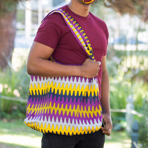 Compact Kitenge Tote Bag- "Frequency"