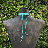 Leather Wrap Choker - Turquoise &amp; Copper