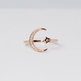 Crescent Moon & Star Ring