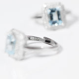 Blue Topaz Emerald Cut Ring