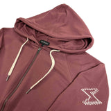 Pixelize Long Sleeve Zippered Hoodie (Maroon)