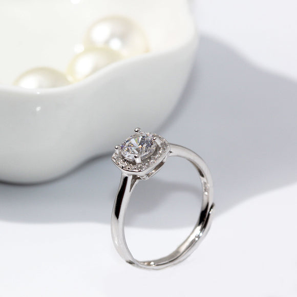 Cushion Cut 0.6 Carat Halo Ring