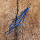 Leather Tassel Key Ring - Blue