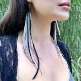 Pirate Feather Earrings - Silver