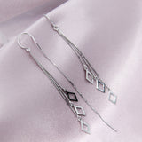 Diamond Shape Threader Earrings