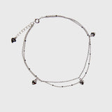 Heart Double Chain Layered Anklet
