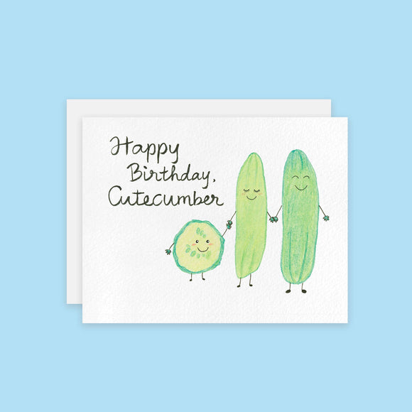 Cucumber Birthday Food Pun Card