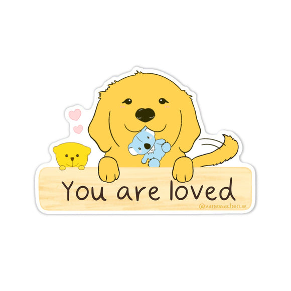 You Are Loved Sticker, Cute Puppy Sticker
