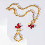 Pomegranate Seeds Bracelet in Gold & Red by Anet's Collection