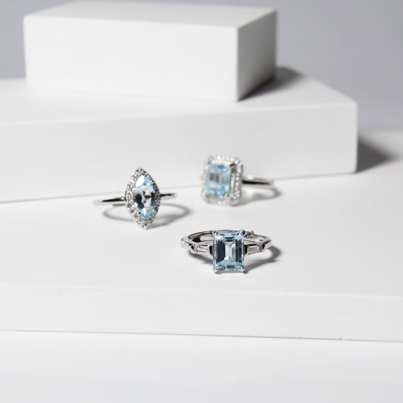 Blue Topaz Emerald Cut Ring