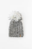 Merino Wool Ribbed Knit Hat with Faux Fur Pom Pom (Multiple Colors Available)
