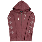 Pixelize Long Sleeve Zippered Hoodie (Maroon)