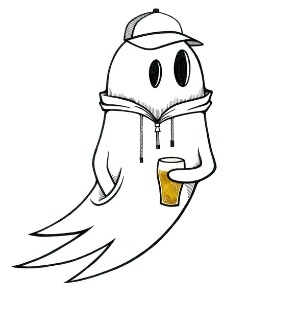 Ghost With Hoodie and Beer Art Print
