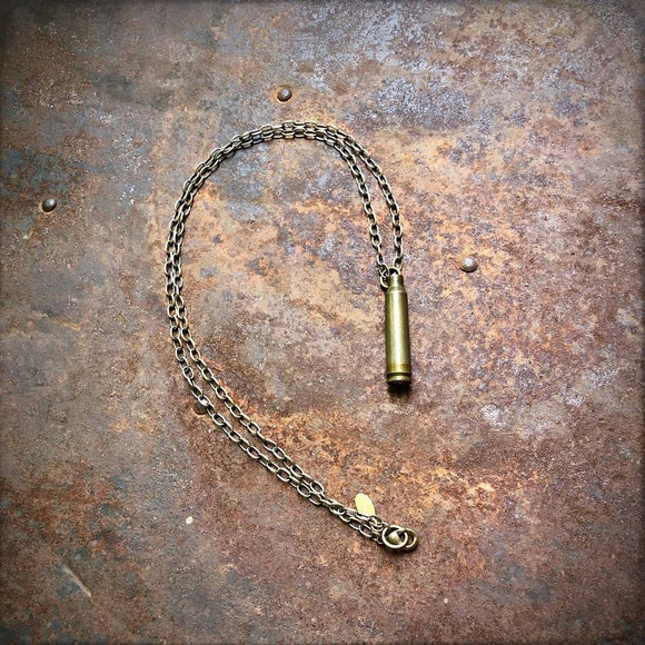Single Bullet Necklace - Olive .223
