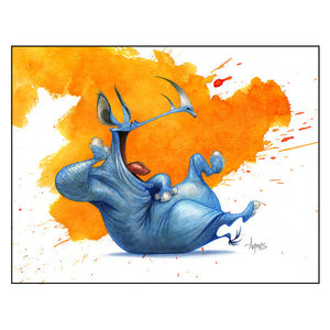 "Laughing Rhino" Print