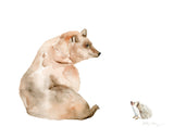 Brown Bear & Hedgehog Watercolor Art Print